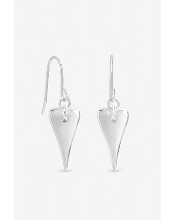 Inicio Sterling Silver Plated Heart Fishhook Earrings
