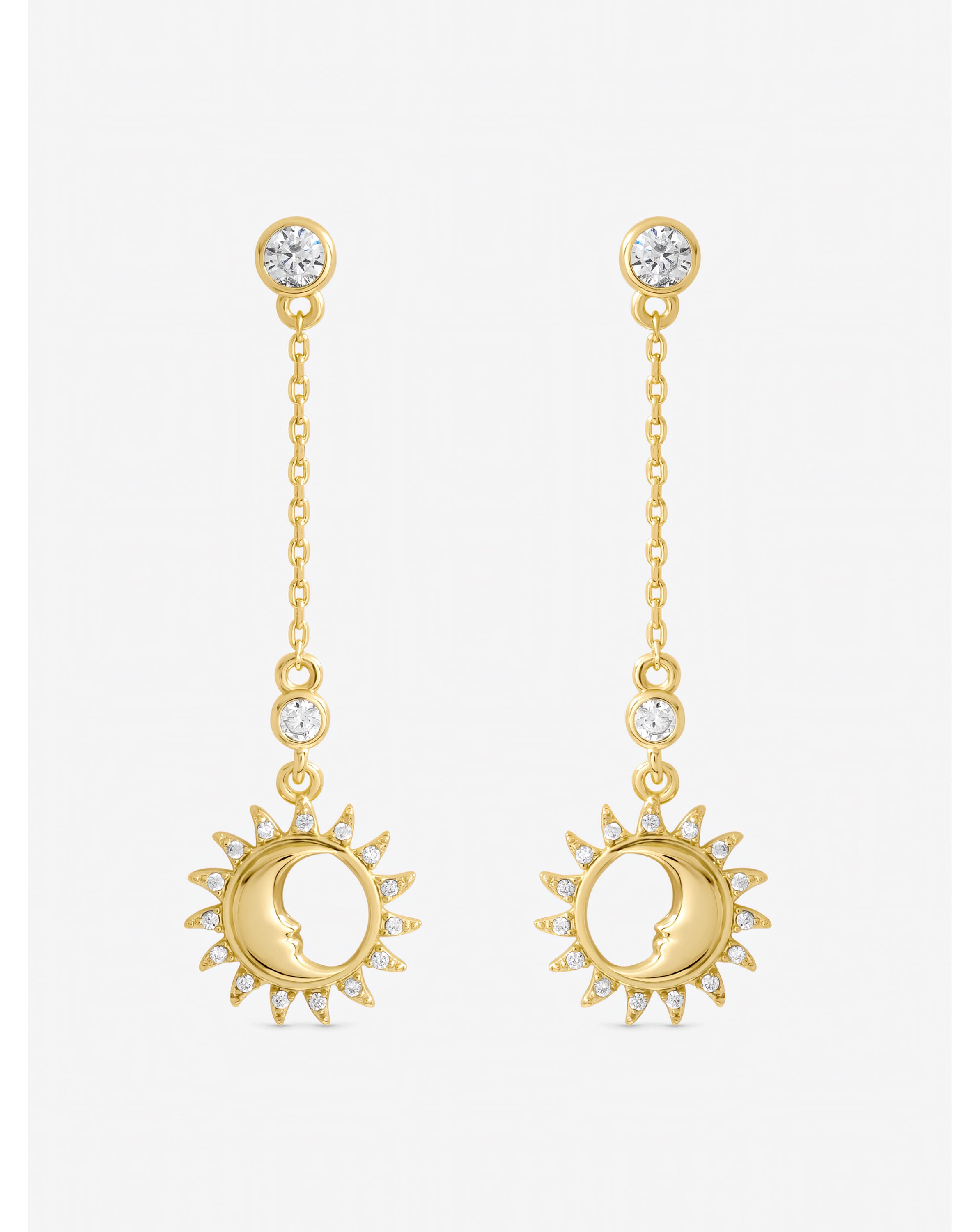 New In - Gold Plated Mother of Pearl Sun Earrings