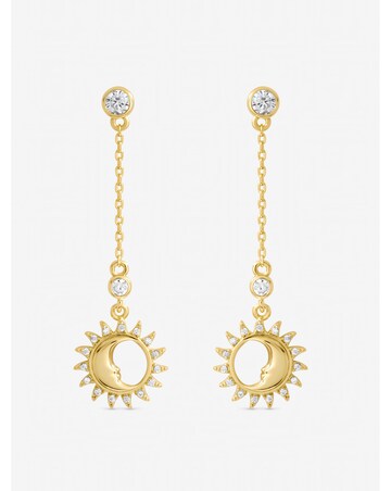 Inicio Gold Plated and Mother of Pearl Sun Earrings - Gift Pouch