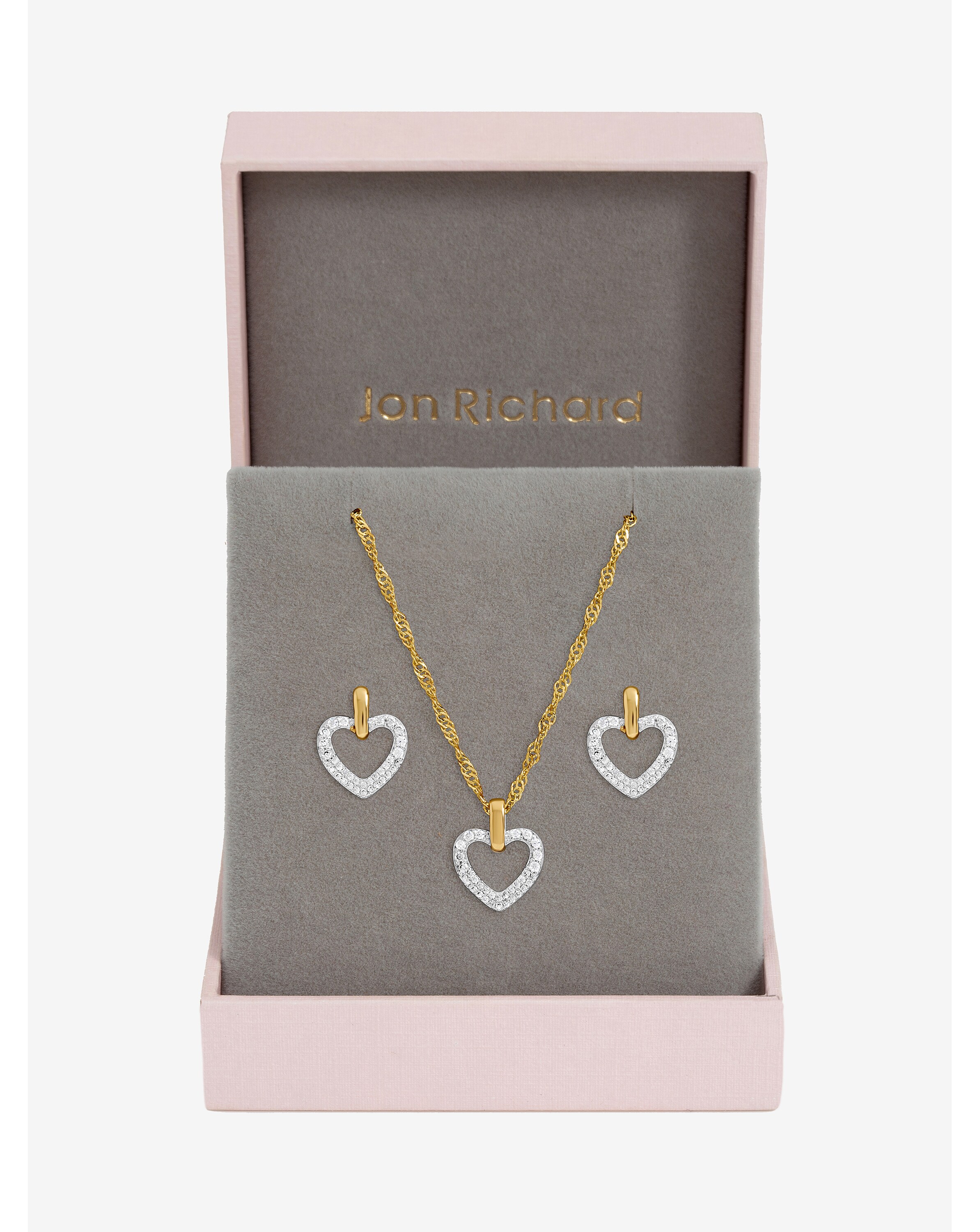 New In - Two Tone Open Heart Set - Gift Box