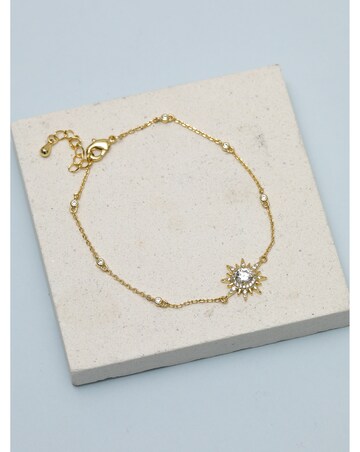 Jon Richard Gold Plated and Pave Starburst Bracelet