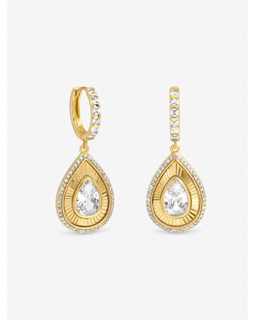 Jon Richard Gold Plated and Diamond Cut Peardrop Earrings