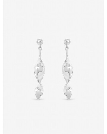 Inicio Sterling Silver Plated Polished Twist Drop Earrings