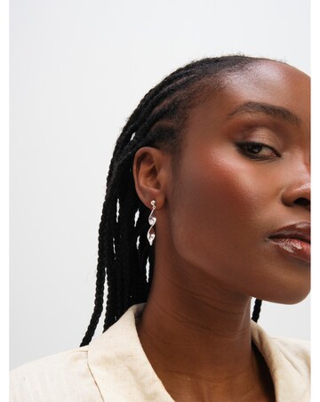 Inicio Sterling Silver Plated Polished Twist Drop Earrings