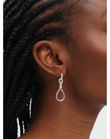 Inicio Sterling Silver Plated Polished Infinity Link Drop Earrings