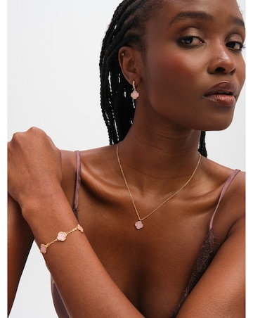 Jon Richard Gold Plated and Pink Clover Pendant Necklace