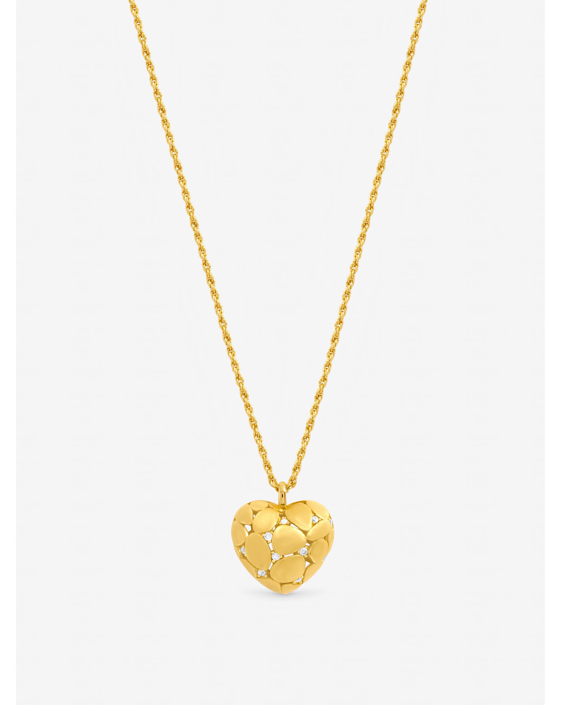 New In - Gold Plated Satin Heart Pendant