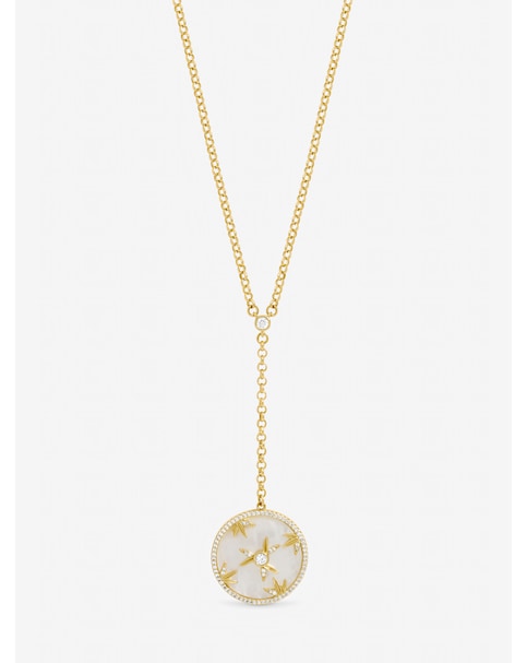 Jon Richard Gold Plated and Mother of Pearl Fan Pendant