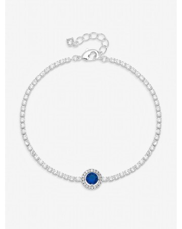 Jon Richard Silver Plated and Sapphire Crystal Stone Bracelet