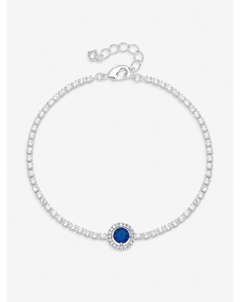 Jon Richard Silver Plated and Sapphire Crystal Stone Bracelet