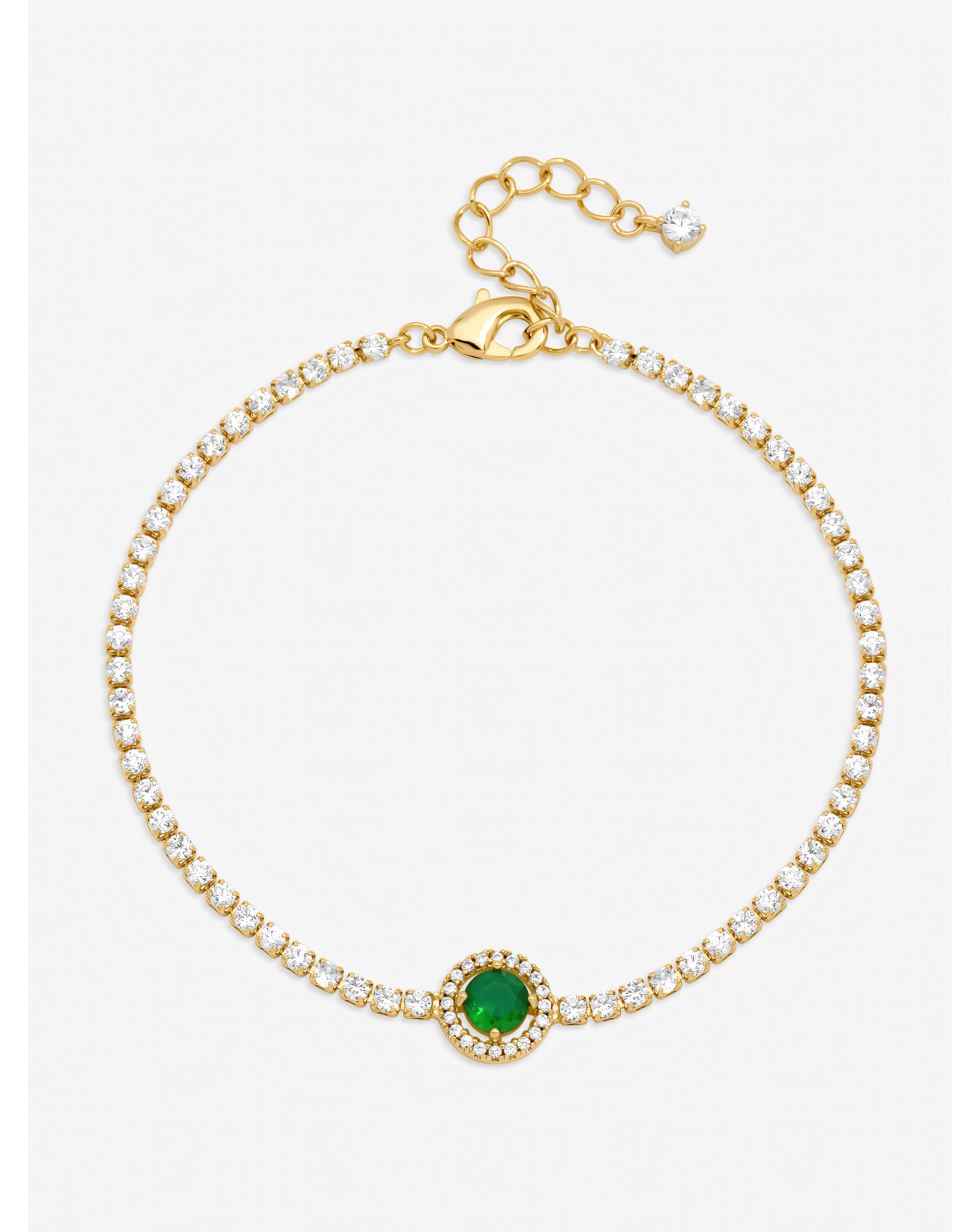 Gold Plated Emerald Crystal Bracelet