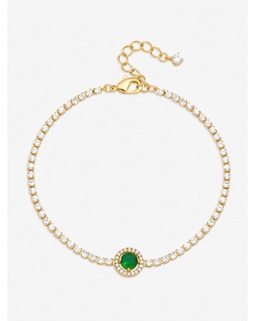 Jon Richard Gold Plated and Emerald Crystal Stone Bracelet