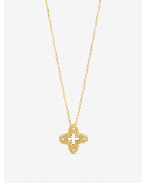 Jon Richard Gold Plated Textured Crystal Clover Pendant