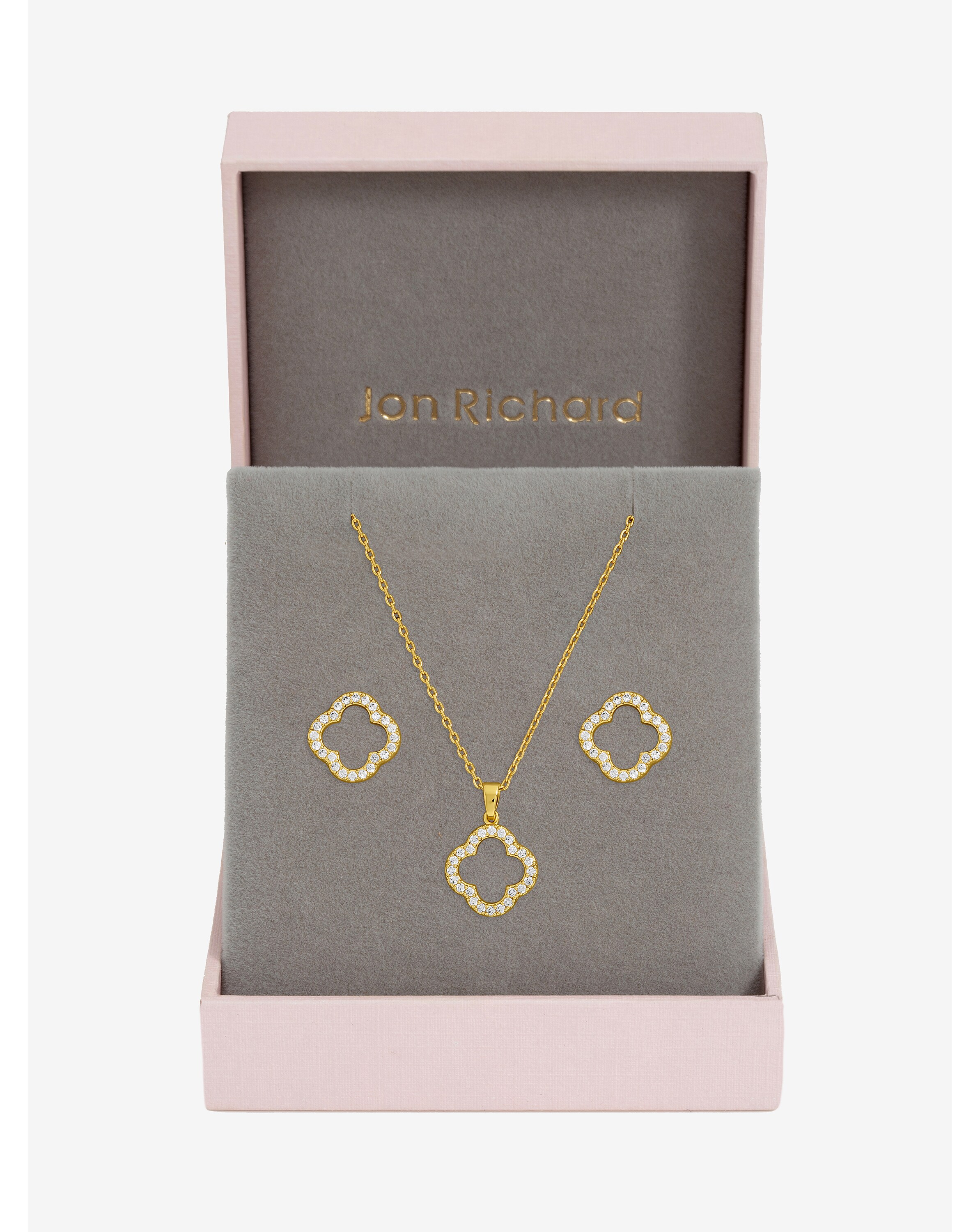 New In - Gold Plated Open Clover Set - Gift Box