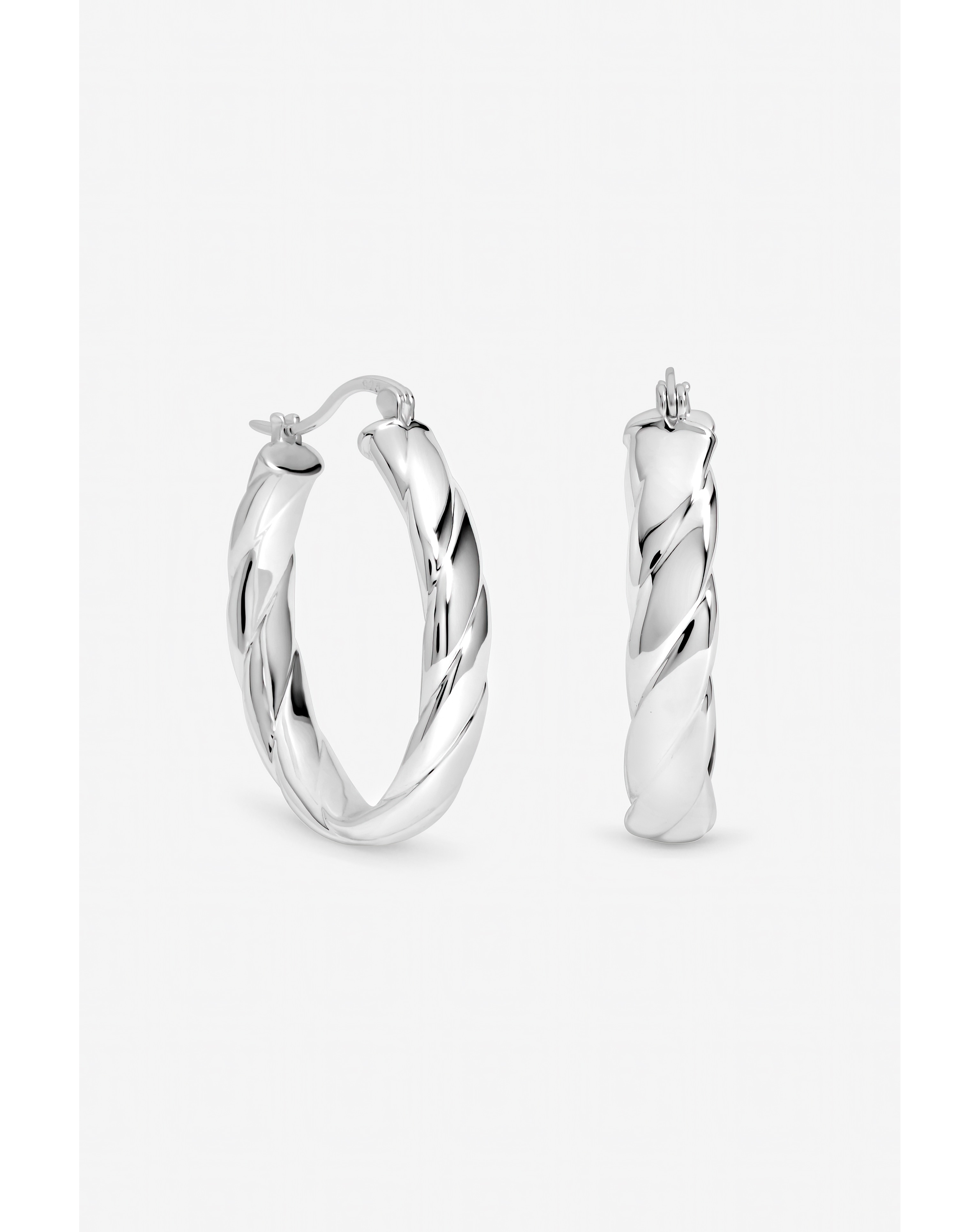 New In - Sterling Silver Plated Oval Hoops