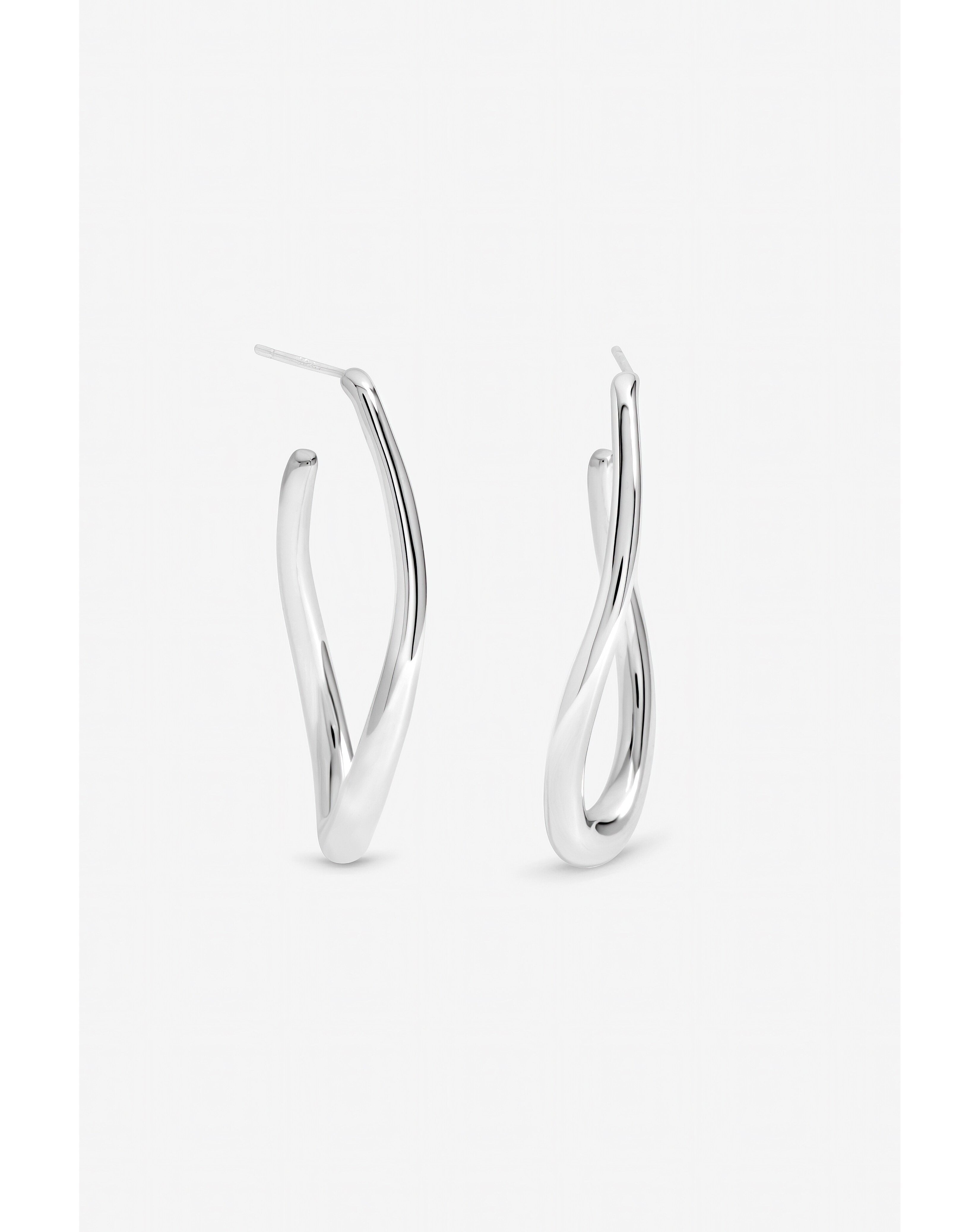 New In - Silver Plated Large Organic Hoops
