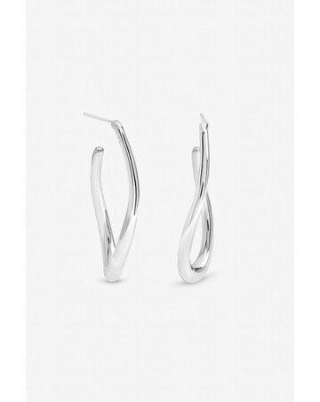 Inicio Sterling Silver Plated Large Organic Polished Hoops