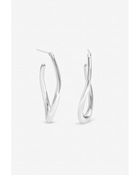 Inicio Sterling Silver Plated Large Organic Polished Hoops