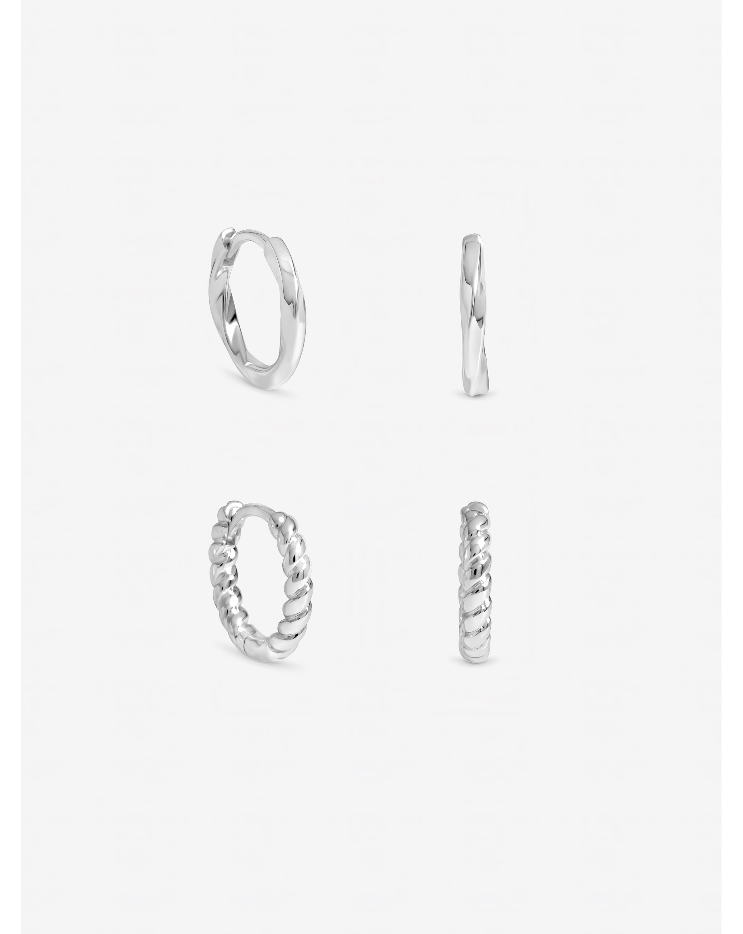 New In - Silver Plated Hoops - Pack of 2