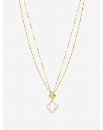 Jon Richard Gold Polished and Crystal Clover Pendant