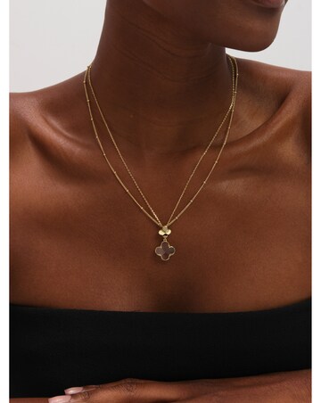 Jon Richard Gold Polished and Crystal Clover Pendant