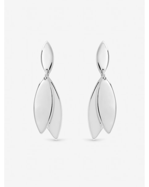 Inicio Sterling Silver Plated Polished Double Drop Earrings