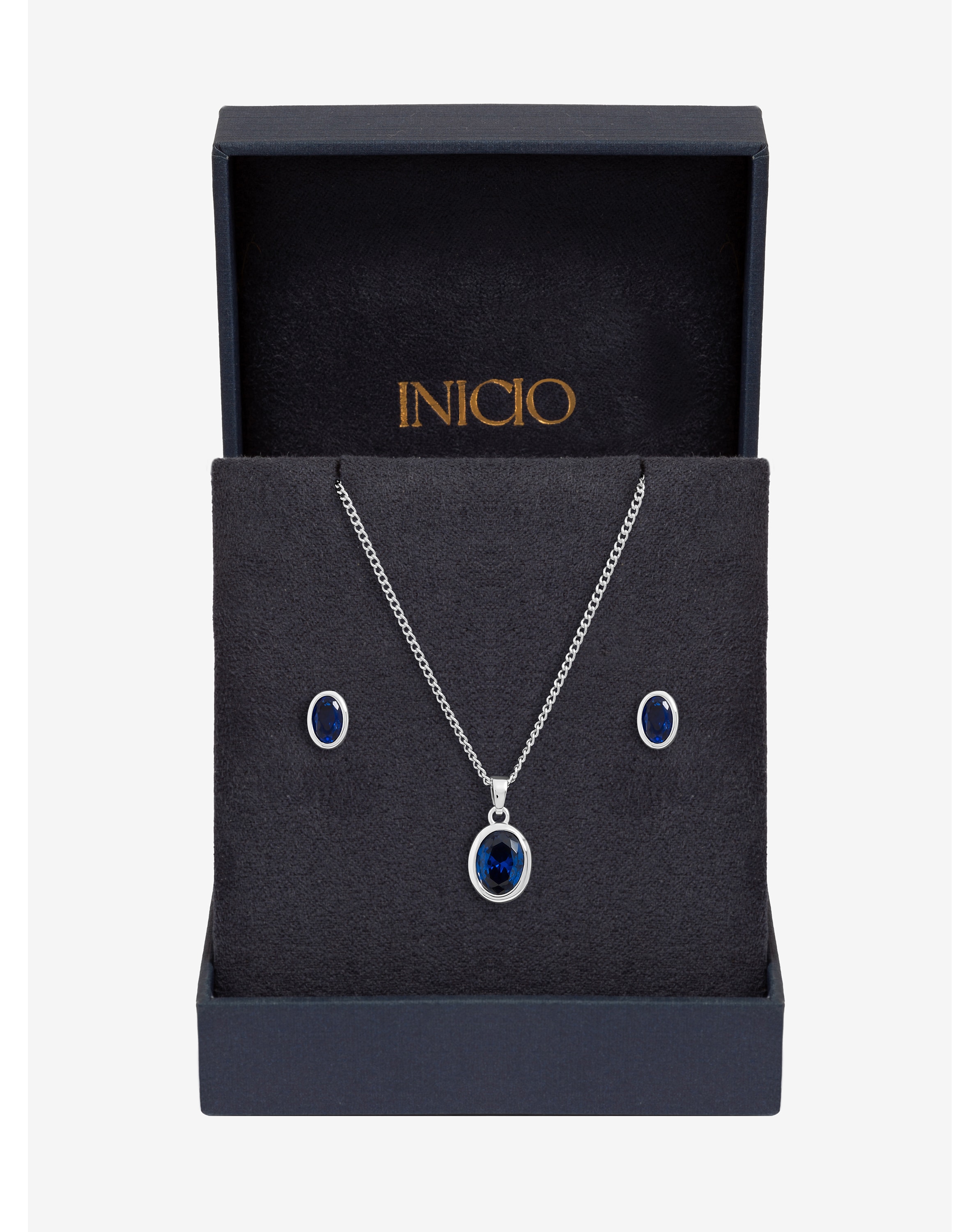 New In - Sapphire Oval Bezel Set - Gift Box