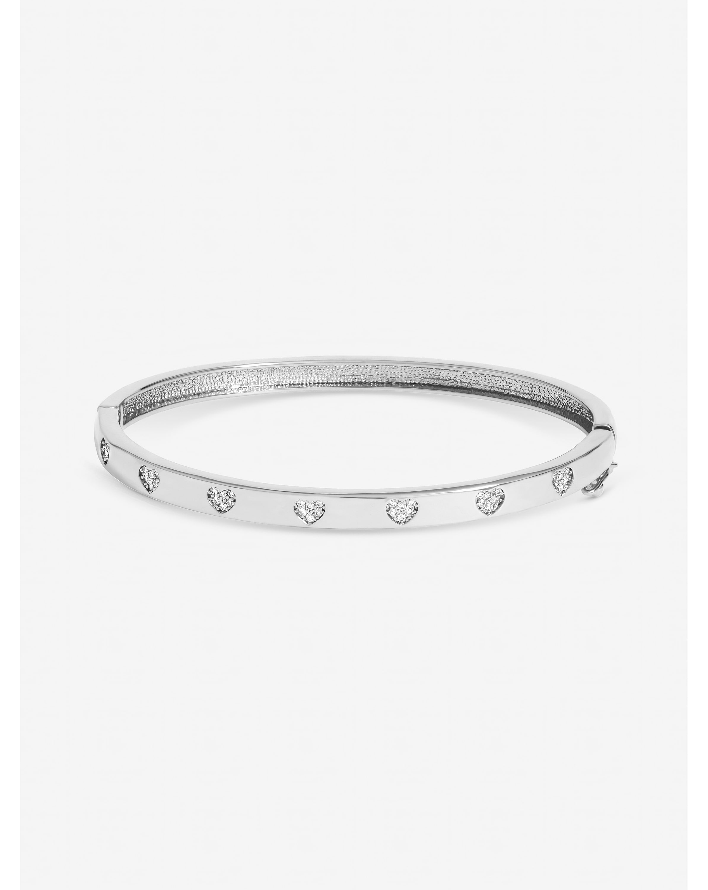 New In - Silver Plated and Crystal Heart Bangle