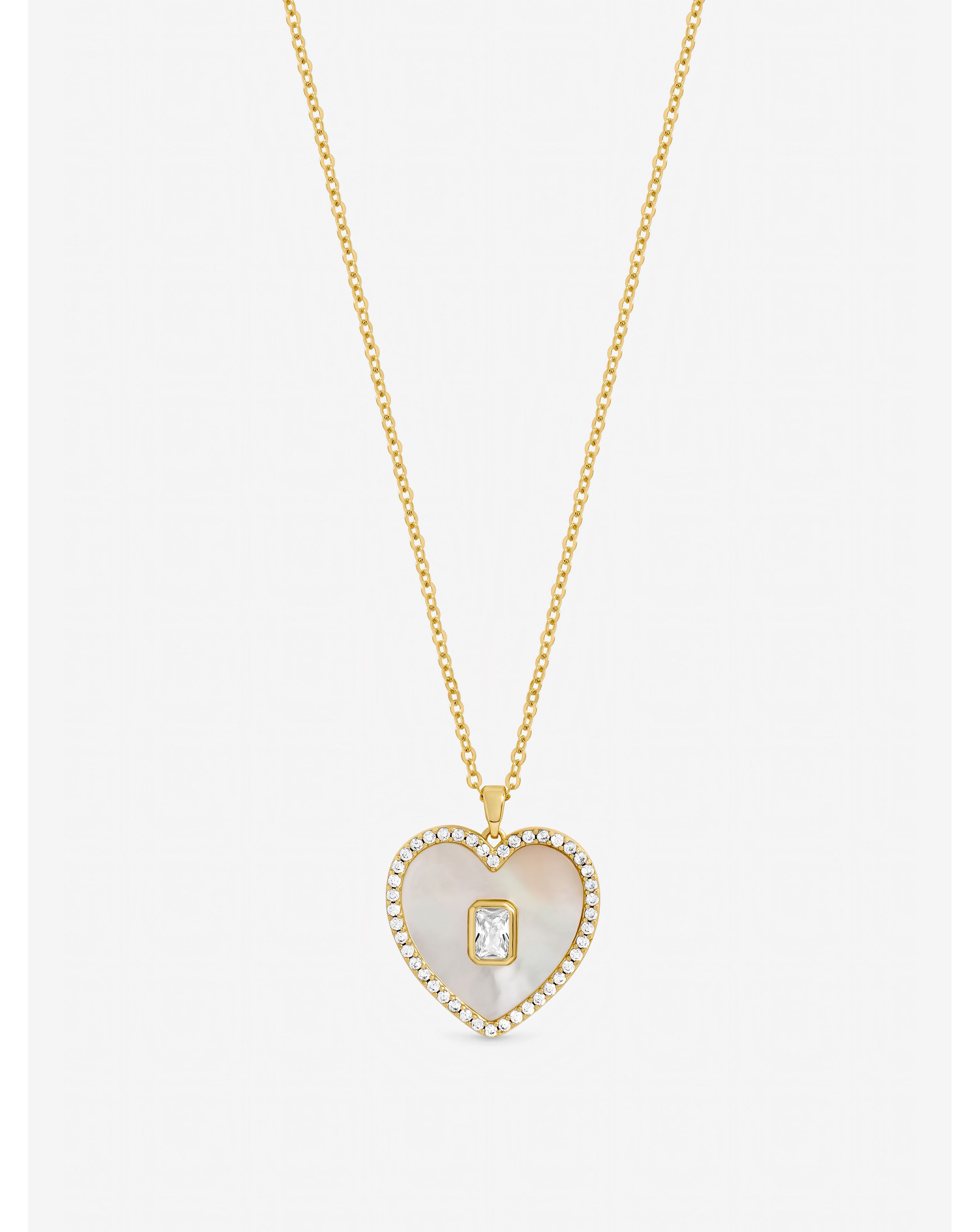 New In - Gold Mother of Pearl Heart Pendant