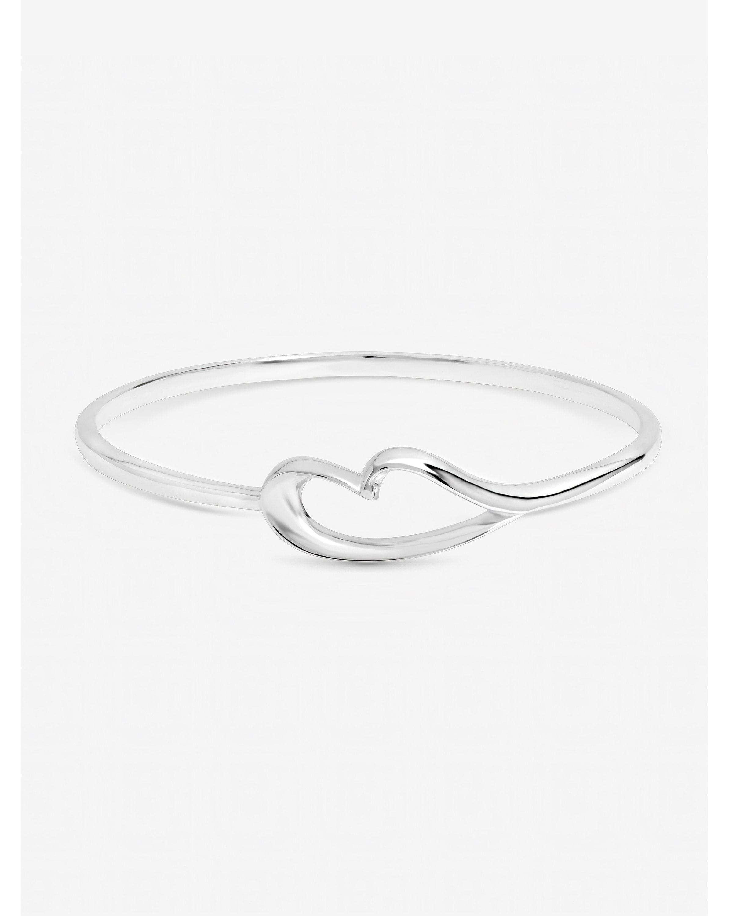 New In - Sterling Silver Plated Heart Bangle