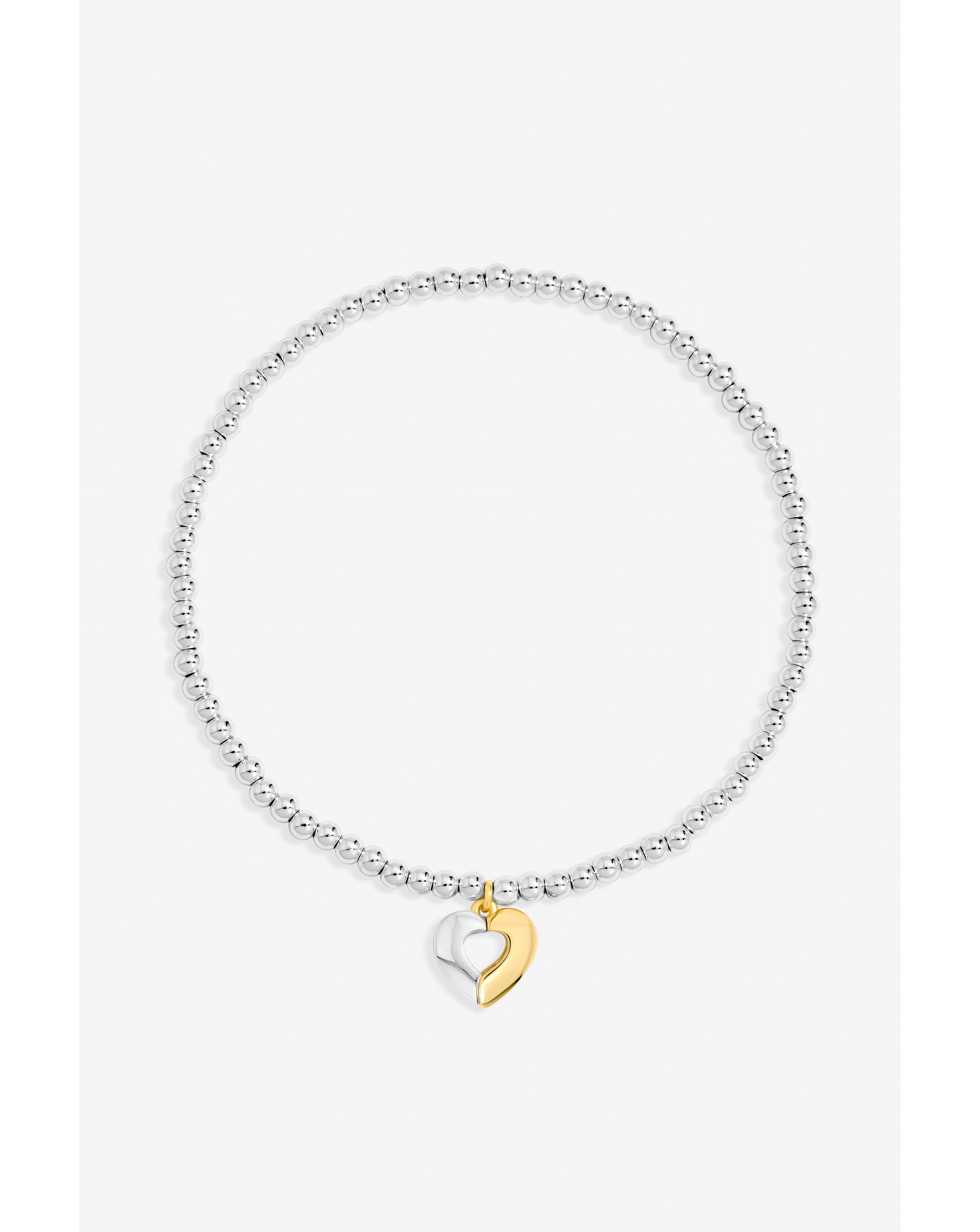 New In - Two Tone Plated Heart Stretch Bracelet