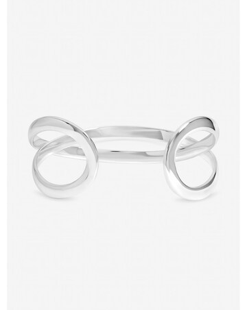 Inicio Sterling Silver Plated Polished Open Crossover Bangle - Gift Pouch