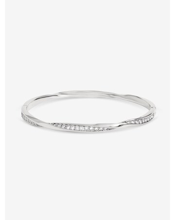 Jon Richard Rhodium Plated and Pave Twist Bangle