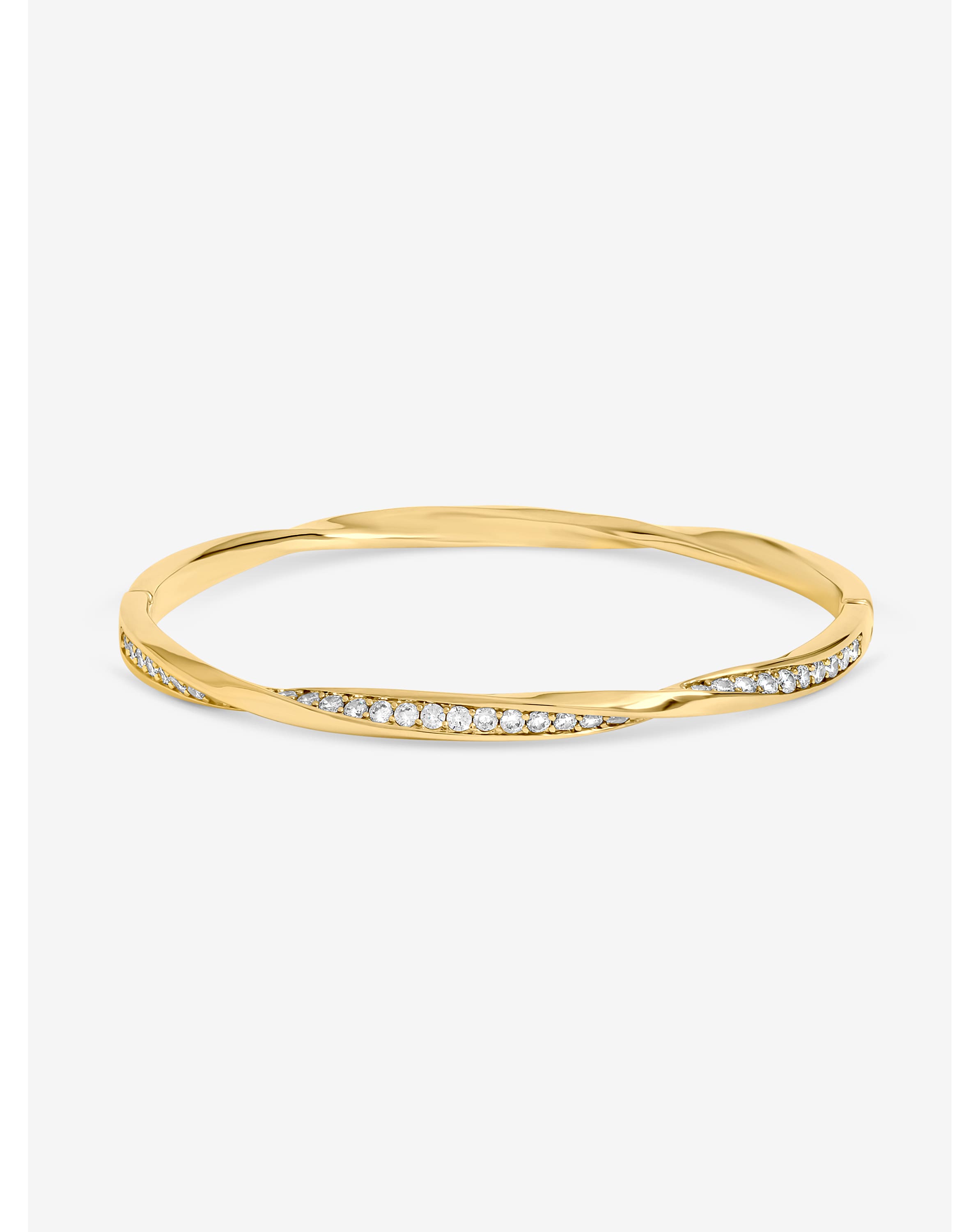 New In - Gold Plated and Pave Twist Bangle