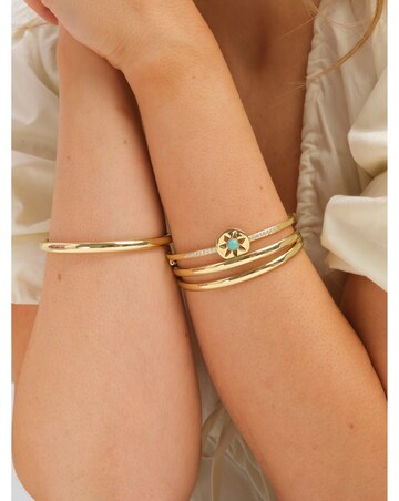 Inicio Gold Plated and Turquoise Celestial Bangle - Gift Pouch