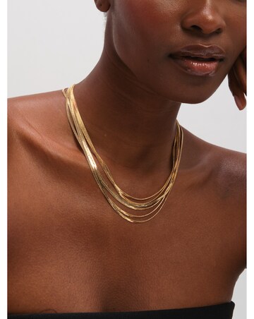 Inicio Gold Plated Multi Layered Necklace - Gift Pouch
