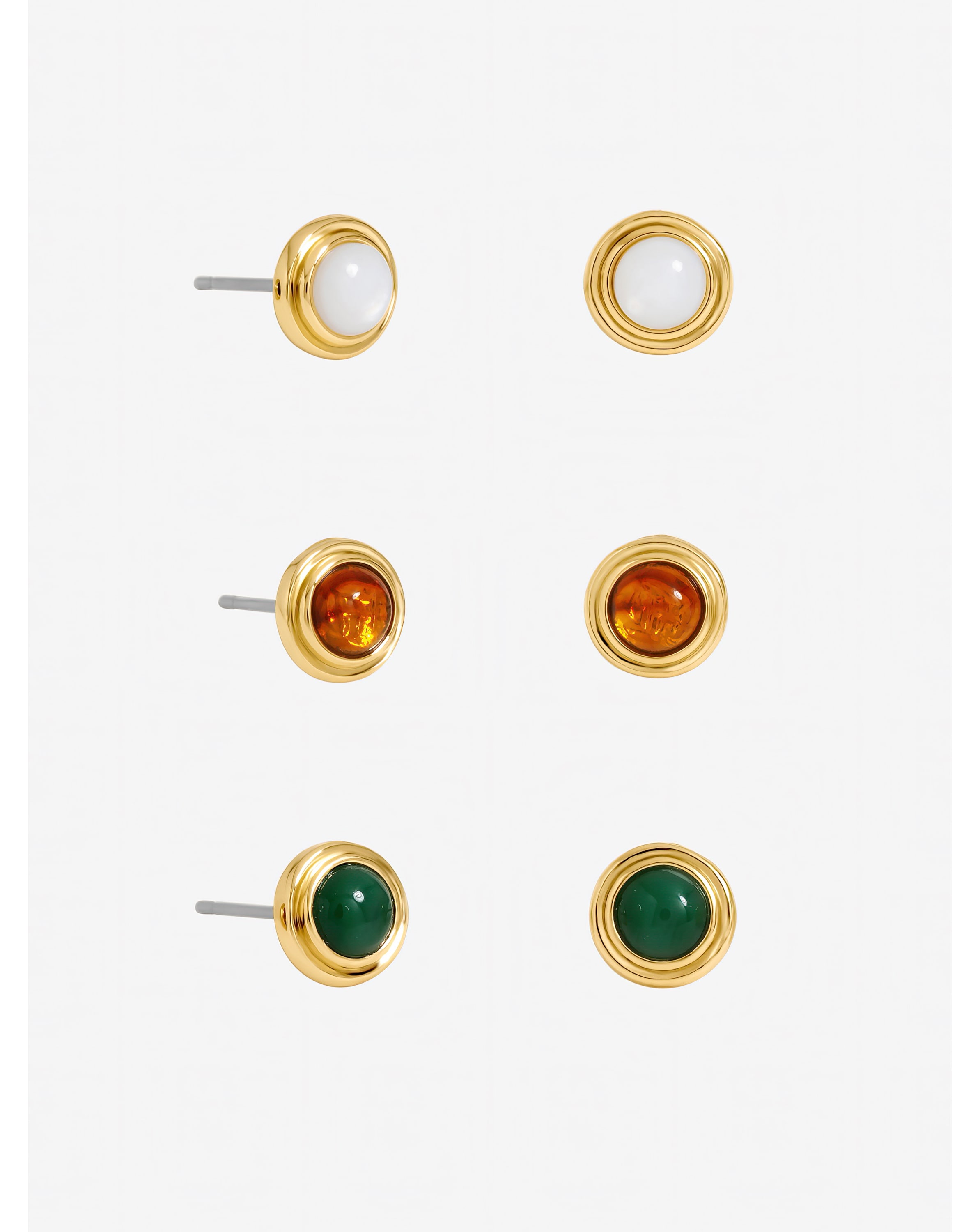 New In - Gold Multicolour Studs - Pack of 3
