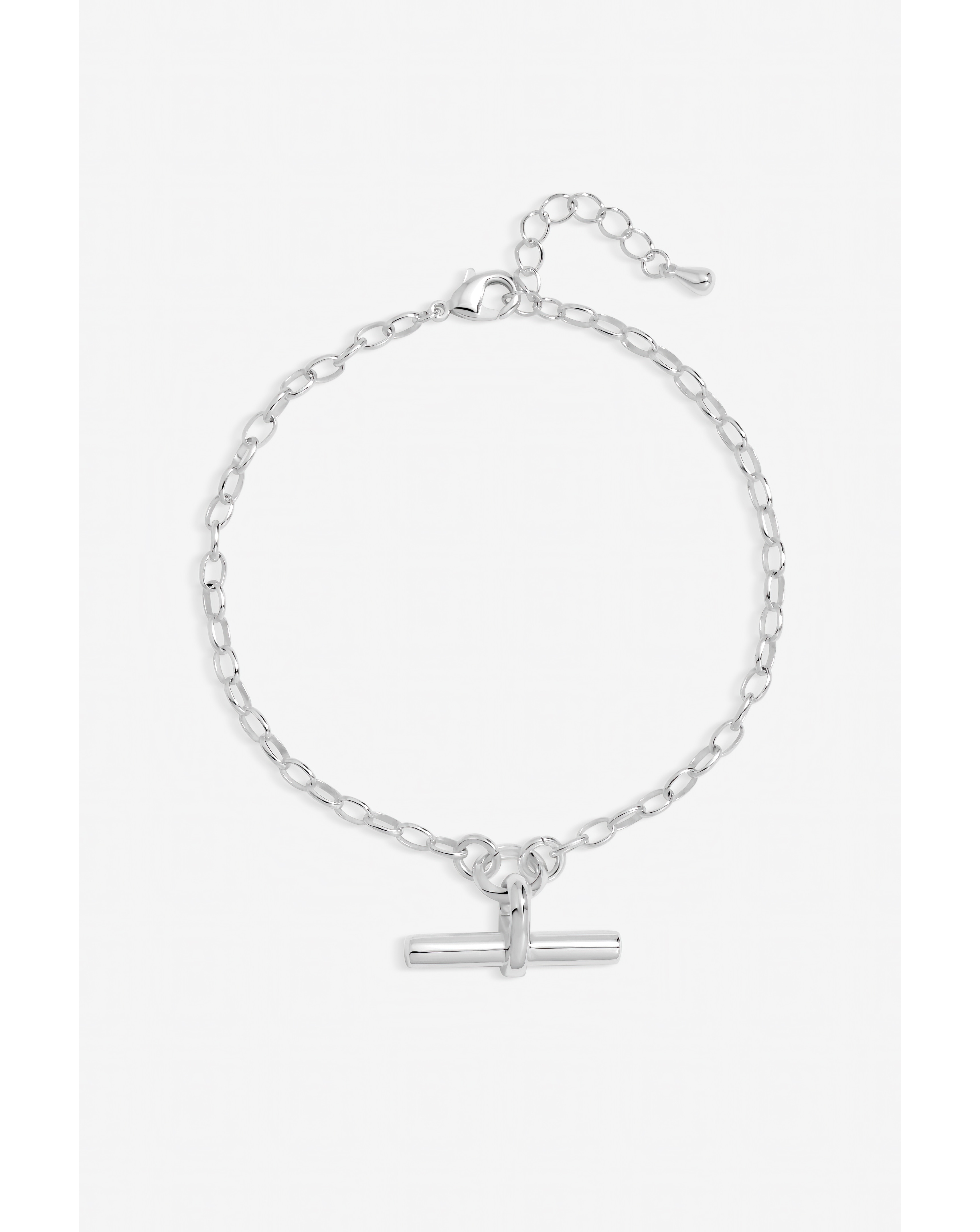 New In - Sterling Silver Plated T-Bar Bracelet