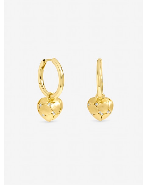 Jon Richard Gold Plated Satin Heart Earrings