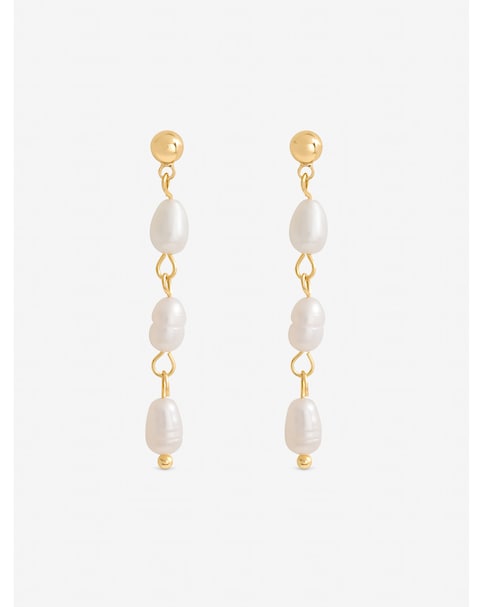 Jon Richard Real Freshwater Linear Drop Earrings