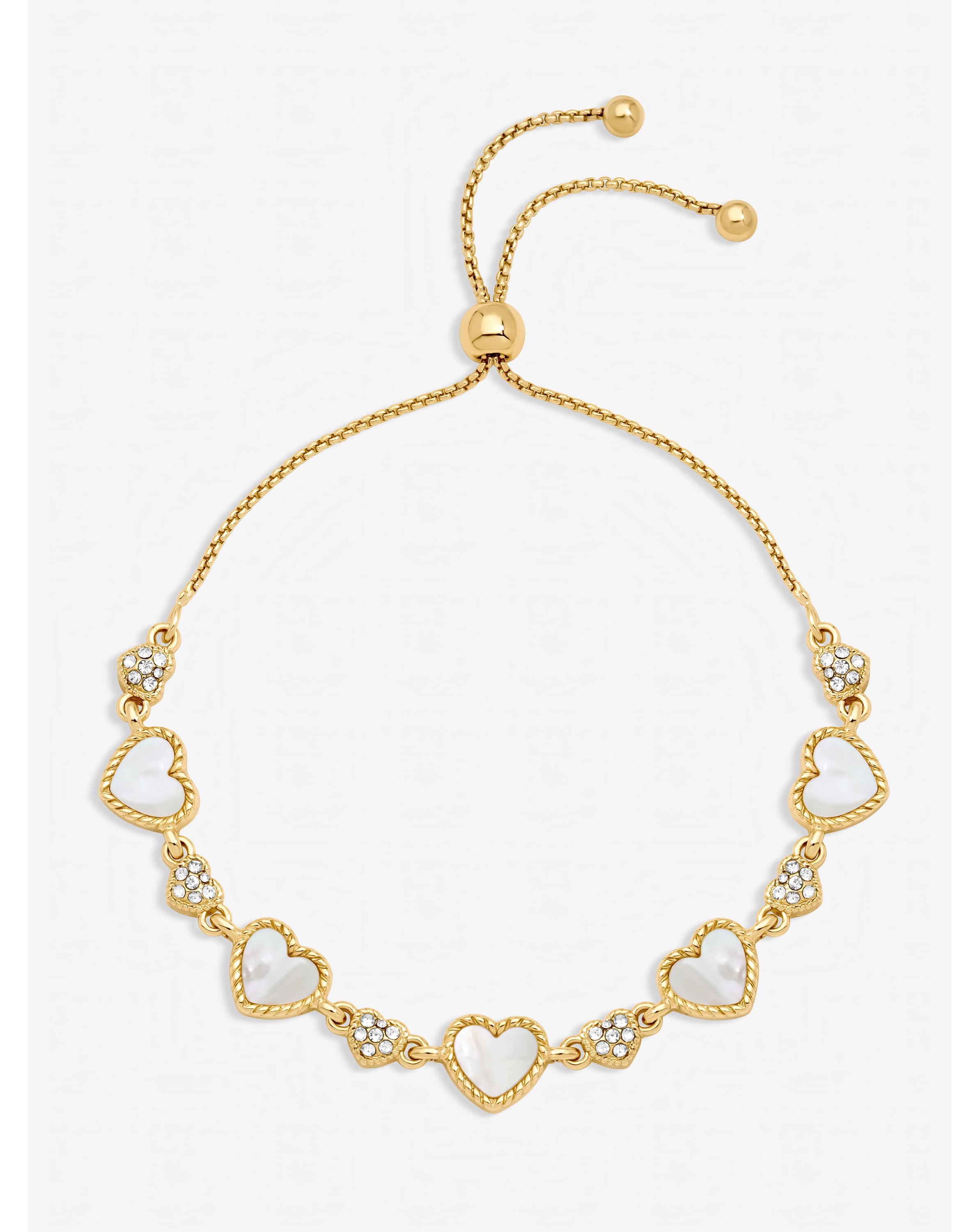 New In - Gold Plated Pave Heart Toggle Bracelet