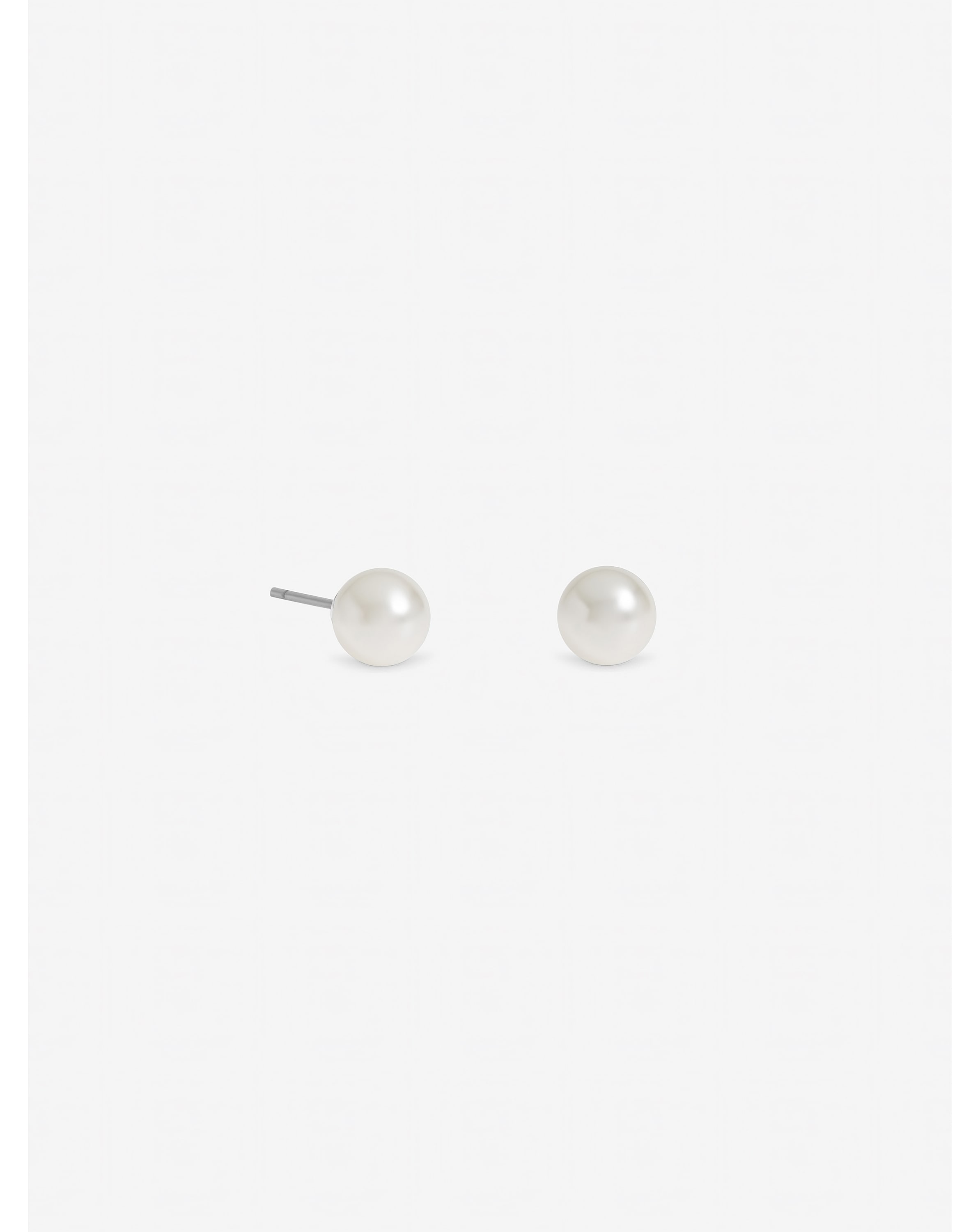 New In - Silver Plated Small White Pearl Studs