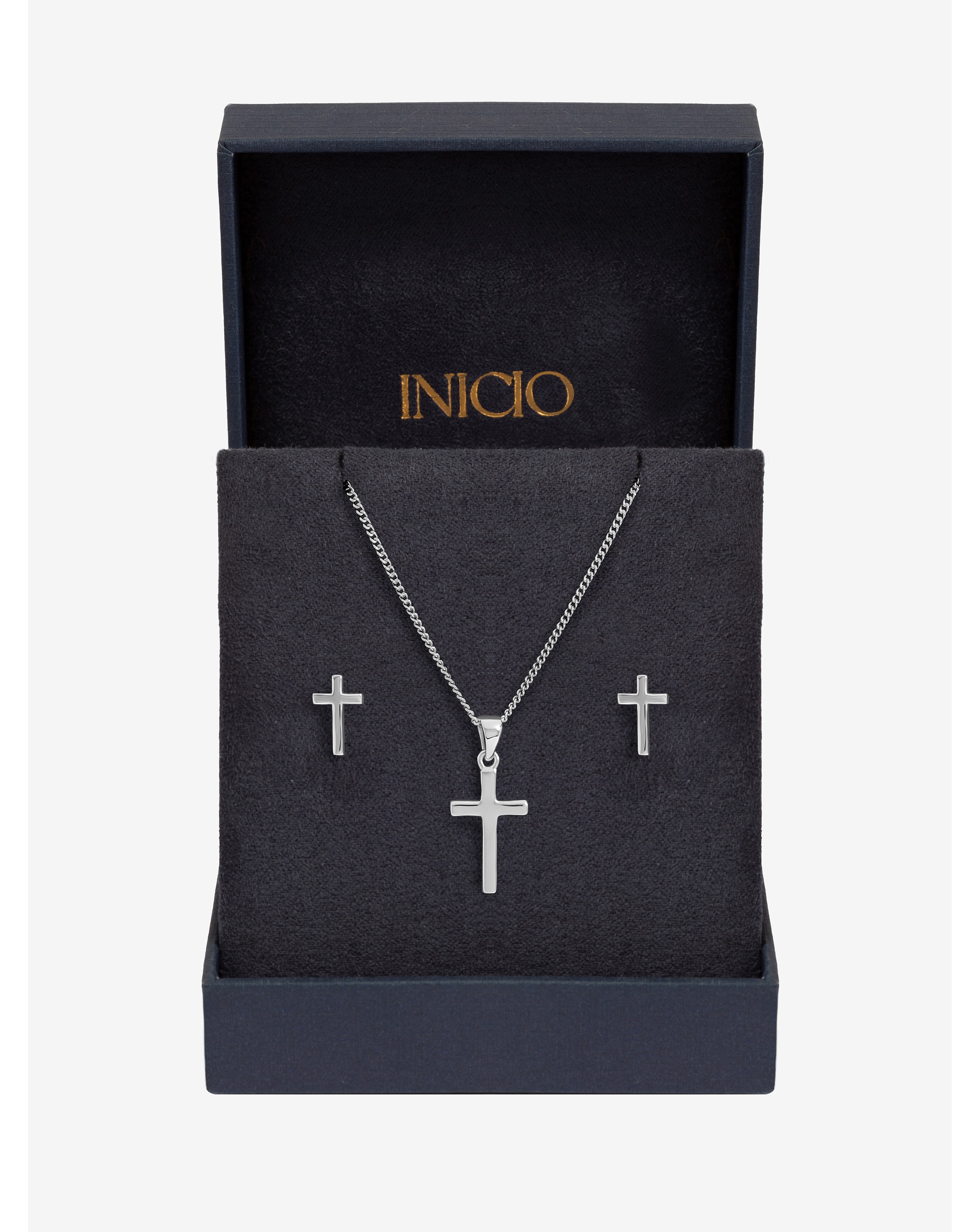 New In - Silver Plated Cross Set - Gift Box