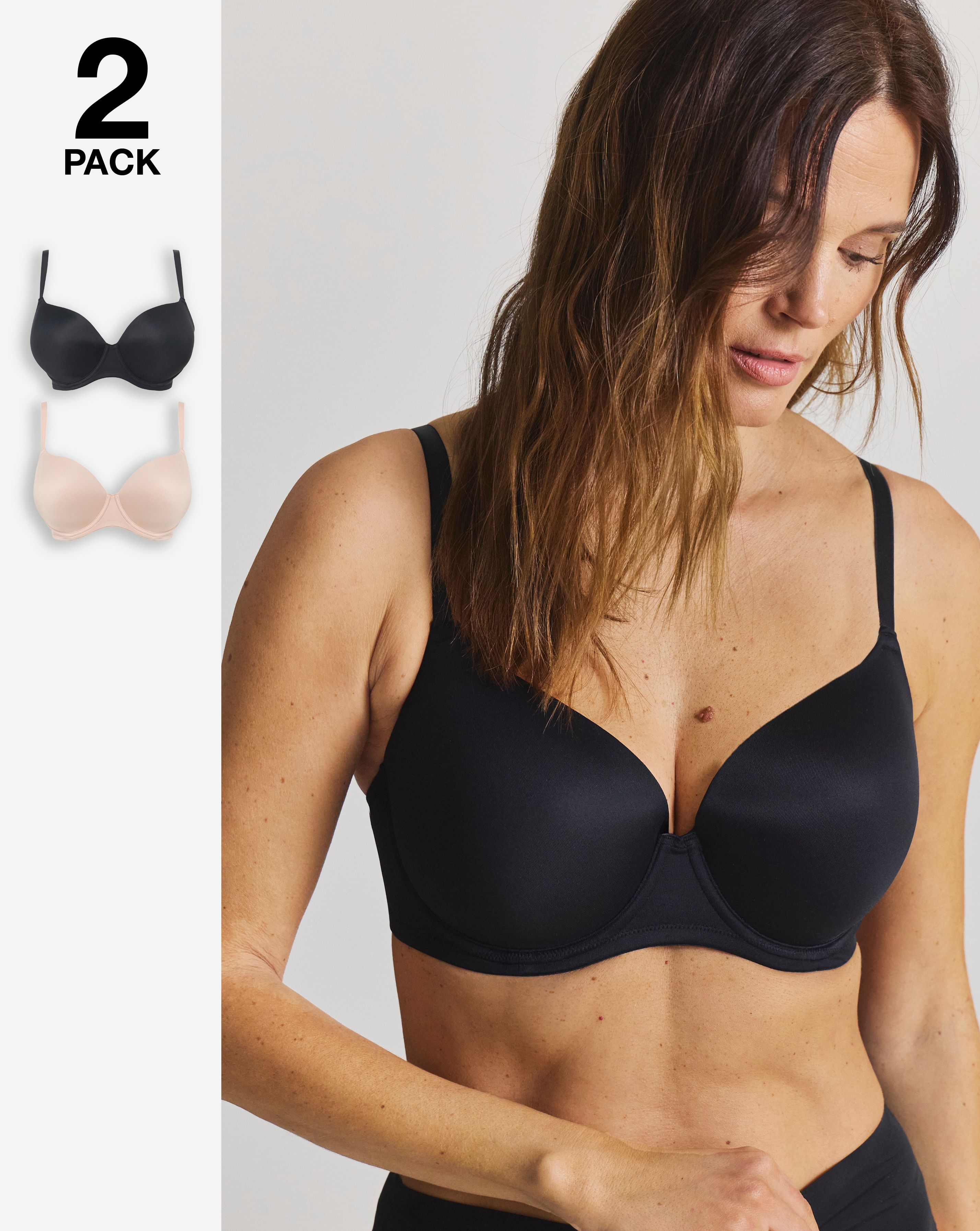 New In - 2 Pack Smoothing Microfibre T-Shirt Bras