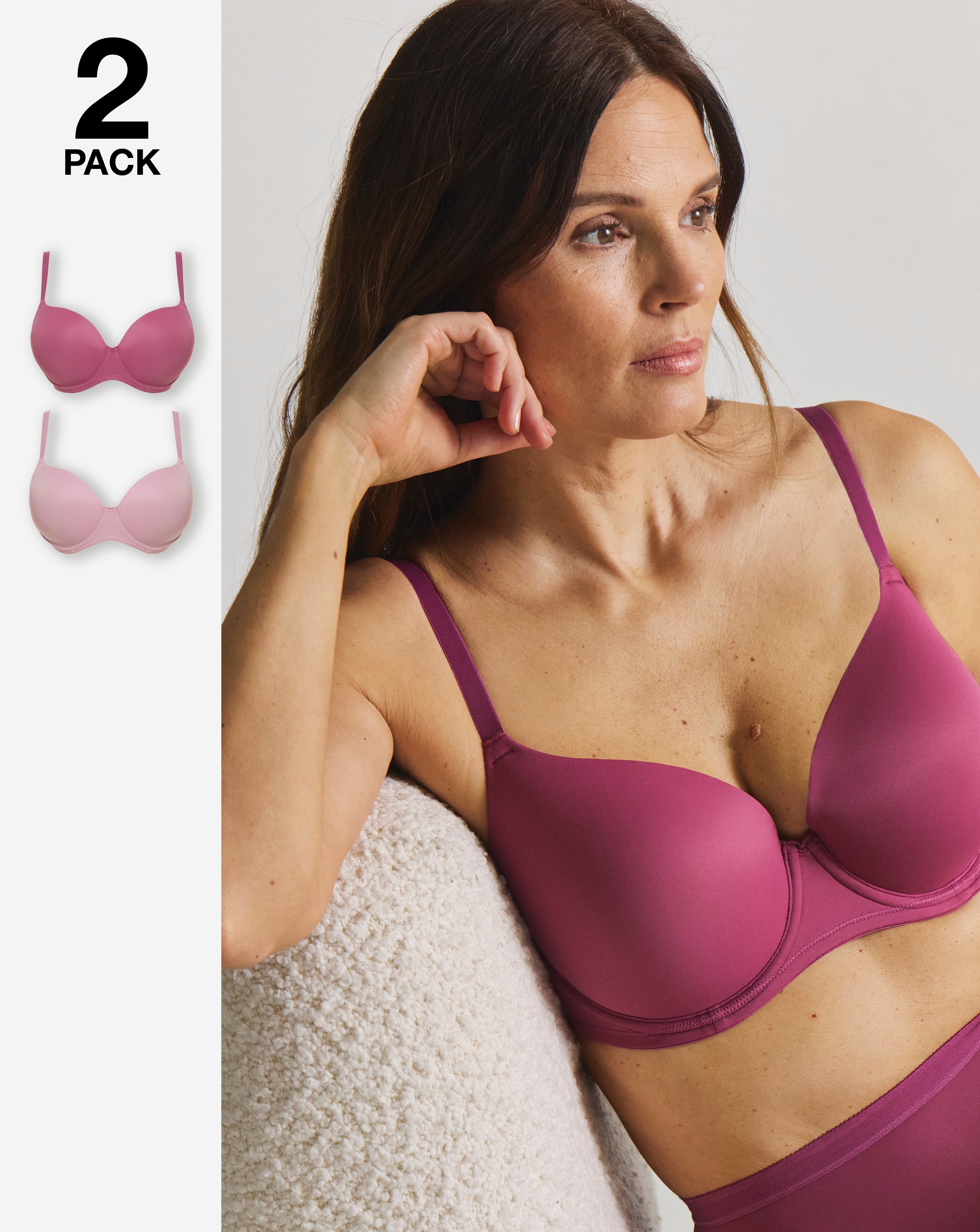 New In - 2 Pack Smoothing Microfibre T-Shirt Bras