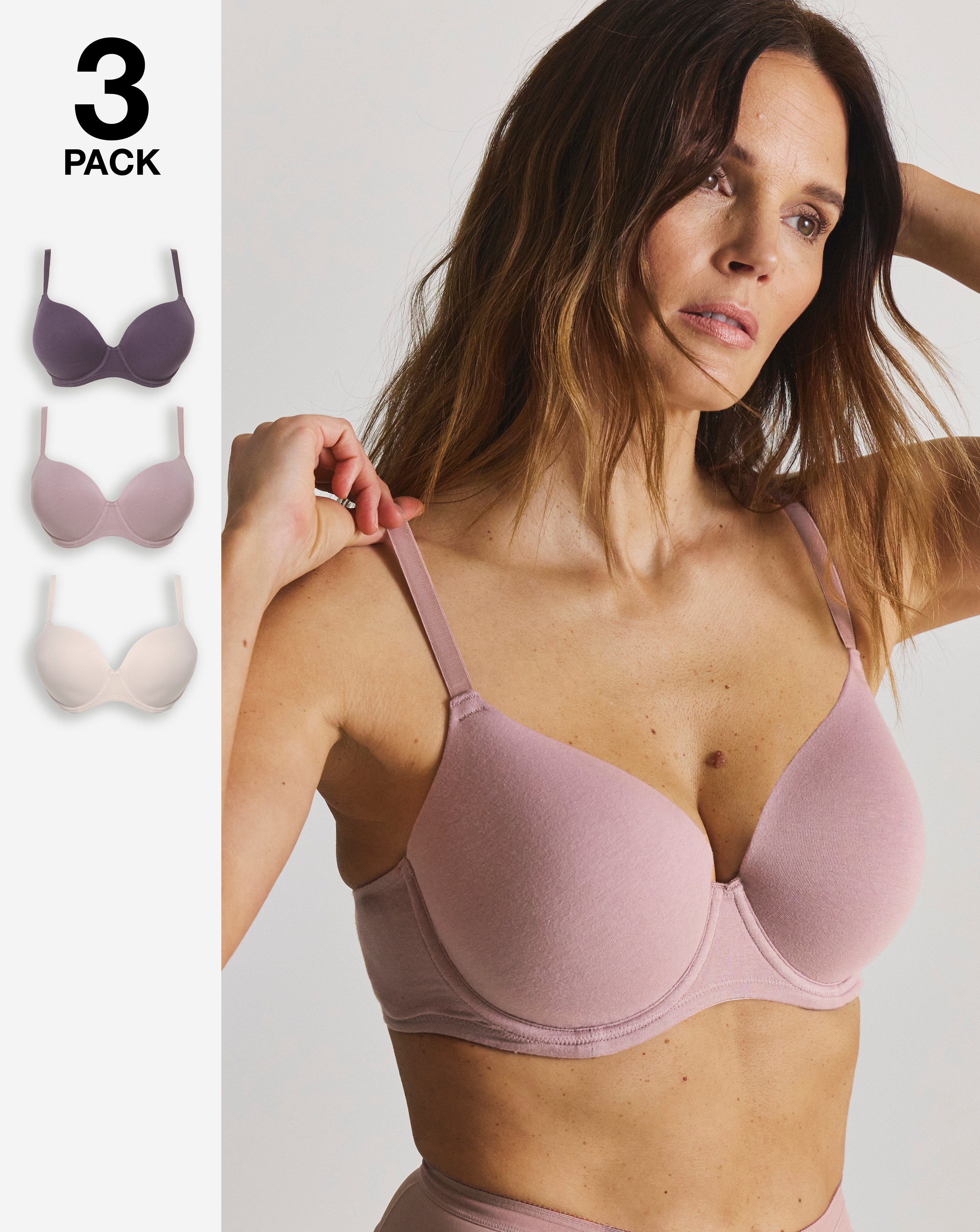 New In - 3 Pack Cotton T-Shirt Bras