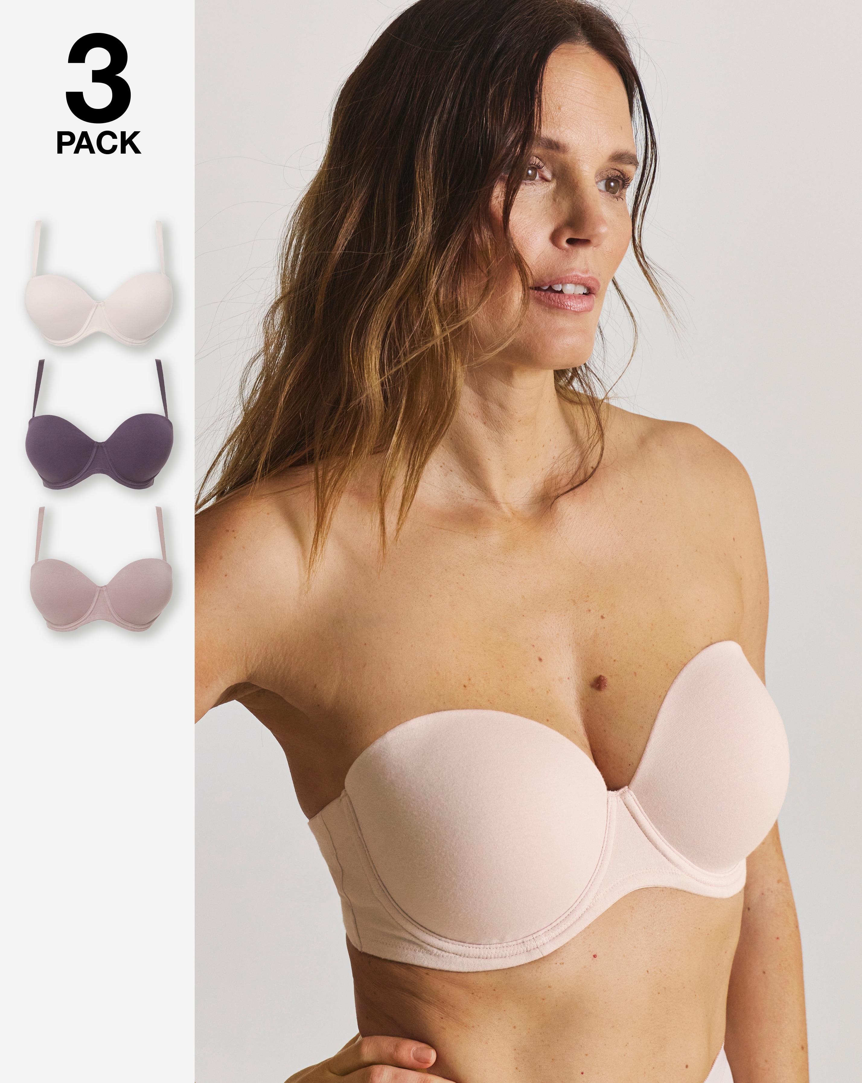 New In - 3 Pack Cotton Multiway Bras
