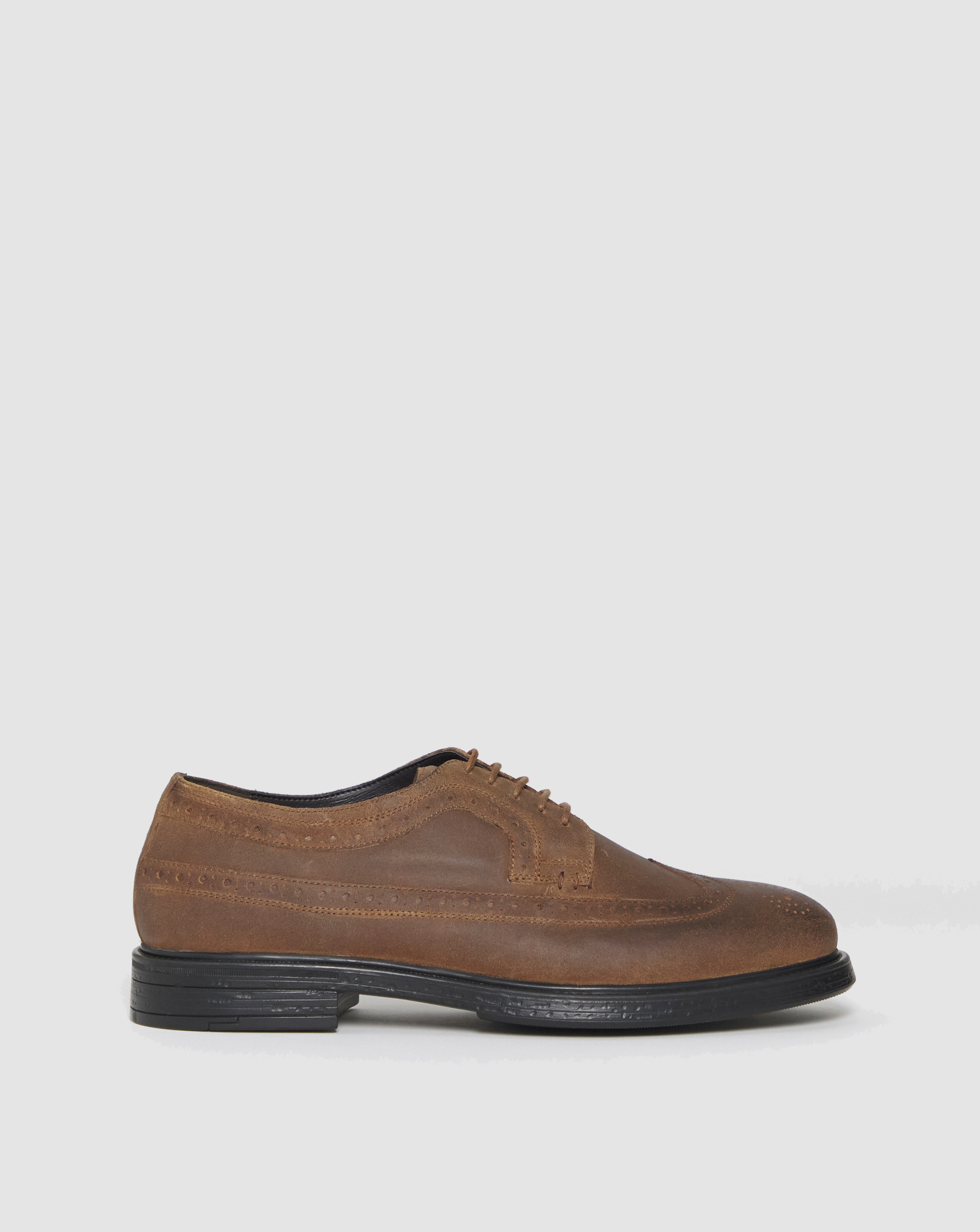 Brown Suede Smart Brogue Wide Fit