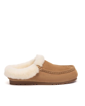 EVERAU Creago Moccasin Slippers in Chestnut