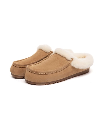 EVERAU Creago Moccasin Slippers in Chestnut